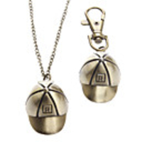 Unisex Cricket-cap Style Alloy Analog Quartz Keychain Necklace Watch (Bronze)