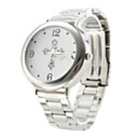 Unisex Cross Shaped Alloy Analog Quartz Wrist Watch (Silver)
