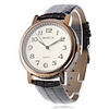 Unisex Elegant Business Design Leather Analog Quartz Wrist Watch (Black)