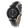 Unisex Elegant Design Leather Analog Quartz Wrist Watch (Black)
