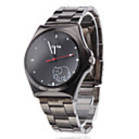 Unisex Elephant Steel Analog Quartz Wrist Watch (Black)