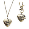Unisex Heart-shaped Style Alloy Analog Quartz Keychain Necklace Watch (Bronze)