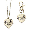 Unisex Heart-shaped Style Alloy Analog Quartz Keychain Necklace Watch (Bronze)