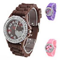 Unisex Heart-Shaped Style Silicone Analog Quartz Wrist Watch (Assorted Colors)