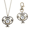 Unisex Hollow Style Alloy Analog Quartz Keychain Necklace Watch (Bronze)