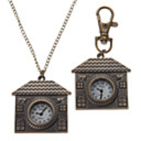 Unisex Home Style Alloy Analog Quartz Keychain Necklace Watch (Bronze)
