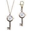 Unisex Key Style Alloy Analog Quartz Keychain Necklace Watch (Bronze)