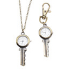 Unisex Key Style Alloy Analog Quartz Keychain Necklace Watch (Bronze)