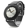 Unisex Leather Analog Quartz Wrist Watch 0687 (Black)