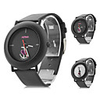 Unisex Leather Analog Quartz Wrist Watch 0687b (Black)