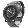 Unisex Leather Analog Quartz Wrist Watch 0687h (Black)