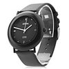 Unisex Leather Analog Quartz Wrist Watch 0687N (Black)