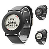 Unisex Leather Analog Quartz Wrist Watch 0687O (Black)