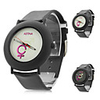 Unisex Leather Analog Quartz Wrist Watch 0687P (Black)