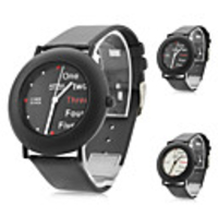 Unisex Leather Analog Quartz Wrist Watch 0689 (Black)