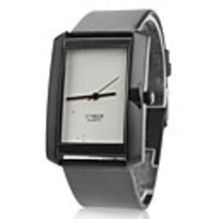 Unisex Leather Analog Quartz Wrist Watch (Black)