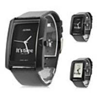 Unisex Leather Analog Quartz Wrist Watch (Black)