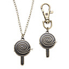 Unisex Lollipop Style Alloy Analog Quartz Keychain Necklace Watch (Bronze)