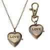 Unisex LOVE Style Alloy Analog Quartz Keychain Necklace Watch (Bronze)