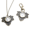 Unisex Maple Leaf Style Alloy Analog Quartz Keychain Necklace Watch (Bronze)