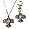 Unisex Mini Airplane Style Alloy Analog Quartz Keychain Necklace Watch (Bronze)