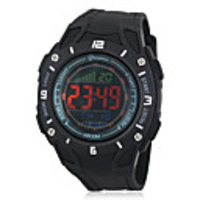 Unisex Multi-Functional Water Resistant PU Digital Automatic Wrist Watch