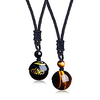 unisex natural tiger stone onyx stone lucky blessing chakra beads pendant adjustable healing necklace shiny
