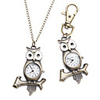 Unisex Owl Style Alloy Analog Quartz Keychain Necklace Watch (Bronze)