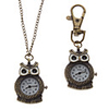 Unisex Owl Style Alloy Analog Quartz Keychain Necklace Watch (Bronze)