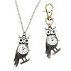 Unisex Owl Style Alloy Analog Quartz Keychain Necklace Watch (Bronze)