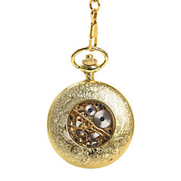 Unisex Pocket Watch Mechanical manual-winding Casual Hollow Engraving Analog - Digital Gold / Two Years / Titanium Alloy / Two Years