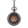 Unisex Pocket Watch Mechanical manual-winding Vintage Style Casual Hollow Engraving Analog Black / Titanium Alloy