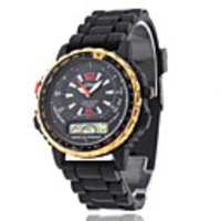 Unisex PU Analog Quartz Wrist Sports Watch (Black)