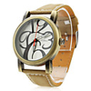Unisex PU Analog Quartz Wrist Watch 0020 (Brown)