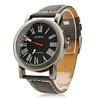 Unisex PU Analog Quartz Wrist Watch 0020 (Grey)