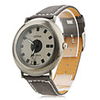 Unisex PU Analog Quartz Wrist Watch 0687 (Grey)