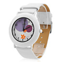 Unisex PU Analog Quartz Wrist Watch 0687A (White)