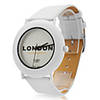Unisex PU Analog Quartz Wrist Watch 0687B (White)