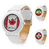 Unisex PU Analog Quartz Wrist Watch 0687C (White)