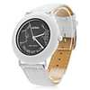 Unisex PU Analog Quartz Wrist Watch 0687E (White)