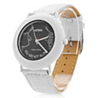 Unisex PU Analog Quartz Wrist Watch 0687E (White)