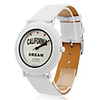 Unisex PU Analog Quartz Wrist Watch 0687F (White)