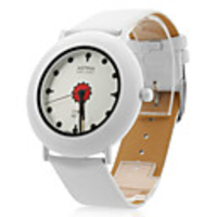 Unisex PU Analog Quartz Wrist Watch 0687L (White)