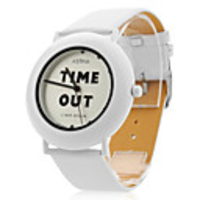Unisex PU Analog Quartz Wrist Watch 0688 (White)