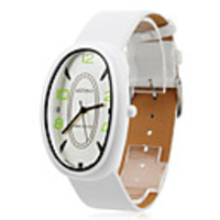 Unisex PU Analog Quartz Wrist Watch 2333 (White)