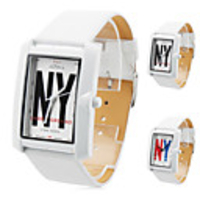 Unisex PU Analog Quartz Wrist Watch 2354 (White)