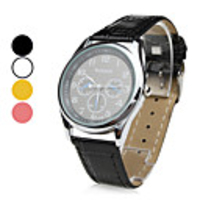 Unisex PU Analog Quartz Wrist Watch (Assorted Colors)