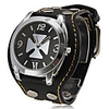 Unisex PU Analog Quartz Wrist Watch (Black)