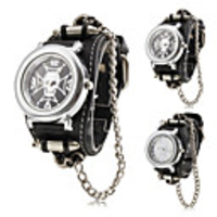 Unisex PU Analog Quartz Wrist Watch (Black)