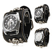 Unisex PU Analog Quartz Wrist Watch (Black)